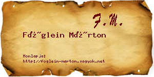 Föglein Márton névjegykártya