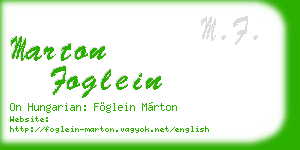 marton foglein business card